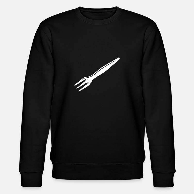Design-Klassiker Pommesgabel - Stanley/Stella Unisex Bio-Sweatshirt CHANGER  - Schwarz