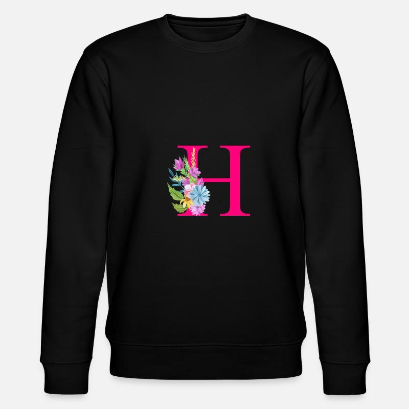 H Buchstabe Pink - Stanley/Stella Unisex Bio-Sweatshirt CHANGER  - Schwarz