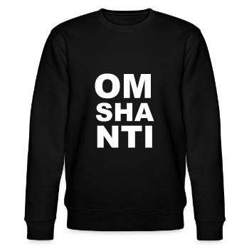 Om Shanti Yoga Sprüche - Stanley/Stella Unisex Bio-Sweatshirt CHANGER  - Schwarz - Vorne - Nik (191cm) & Marisol (170cm)