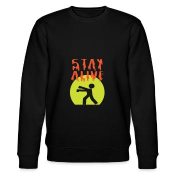 T-shirt de survie amusant avec le slogan « Stay Alive » - Sweat bio CHANGER Stanley/Stella Unisexe - noir - Devant - Nik (191cm) & Marisol (170cm)