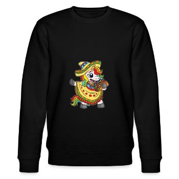 Einhorn Tacos Cinco De Mayo Kinder - Stanley/Stella Unisex Bio-Sweatshirt CHANGER  - Schwarz - Vorne - Nik (191cm) & Marisol (170cm)