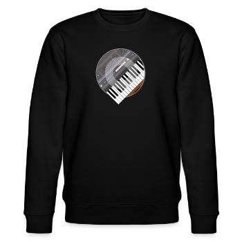 electro synth - Stanley/Stella CHANGER Unisex Organic Sweatshirt - black - Front - Nik (191cm) & Marisol (170cm)