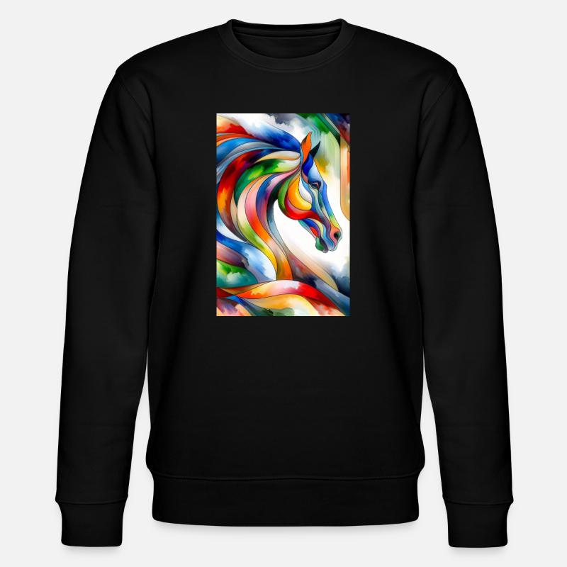 Pferd abstrakt - Stanley/Stella Unisex Bio-Sweatshirt CHANGER  - Schwarz