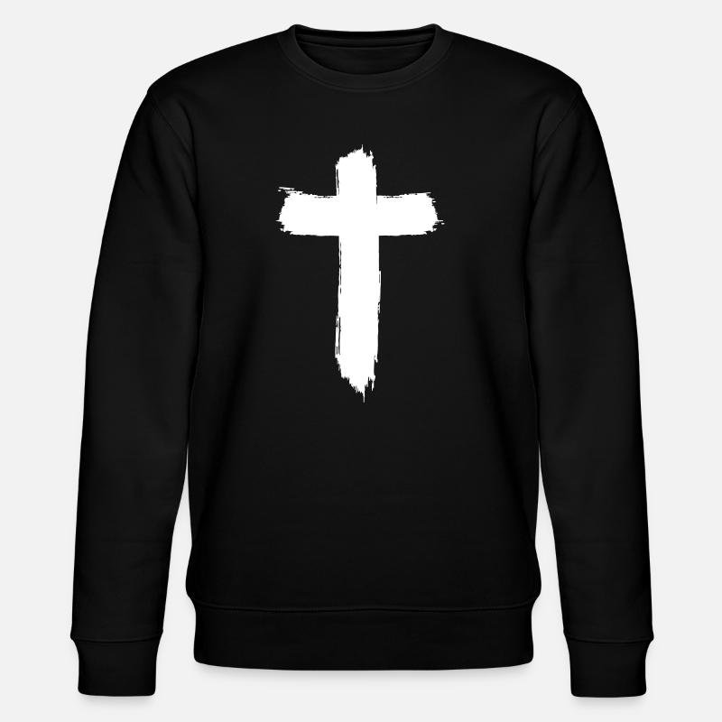 Kreuz Design im Graffiti-Style - Stanley/Stella Unisex Bio-Sweatshirt CHANGER  - Schwarz