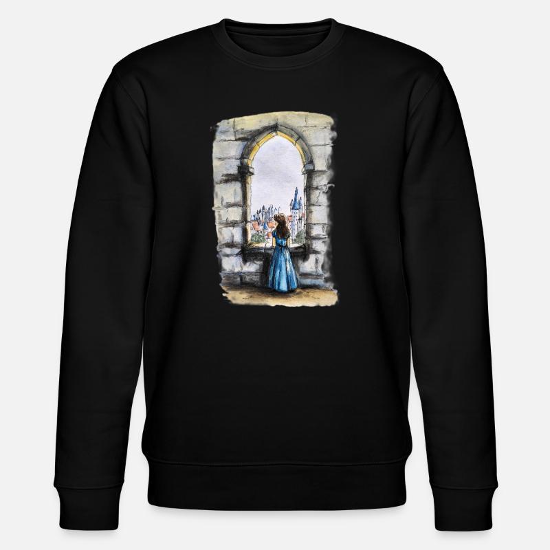 Märchenschloss-Fenstertraum - Stanley/Stella Unisex Bio-Sweatshirt CHANGER  - Schwarz