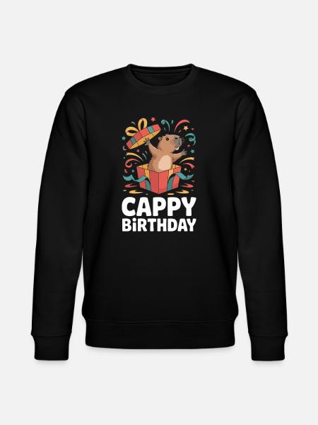 Capybara Birthday Cappy Birthday Funny Capy - Stanley/Stella CHANGER Unisex Organic Sweatshirt - black