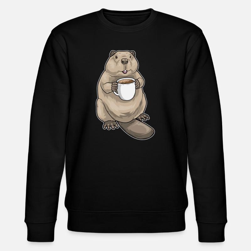 Beaver Coffee Mug - Stanley/Stella CHANGER Unisex Organic Sweatshirt - black