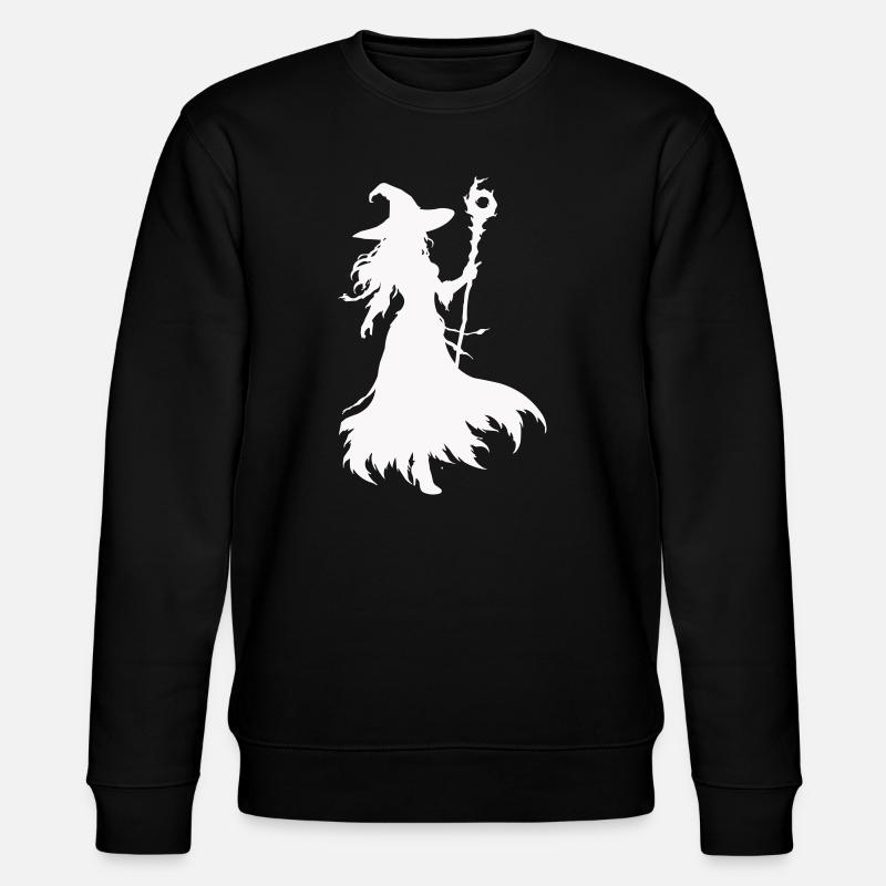 Witches silhouette with staff - Stanley/Stella CHANGER Unisex Organic Sweatshirt - black