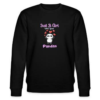 Nur ein Mädchen das Pandas liebt Panda Bär Shirts - Stanley/Stella Unisex Bio-Sweatshirt CHANGER  - Schwarz - Vorne - Nik (191cm) & Marisol (170cm)