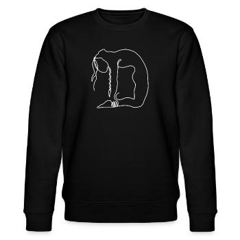 Yoga weiß - Stanley/Stella Unisex Bio-Sweatshirt CHANGER  - Schwarz - Vorne - Nik (191cm) & Marisol (170cm)