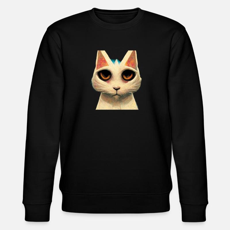 Braune Katze - Stanley/Stella Unisex Bio-Sweatshirt CHANGER  - Schwarz