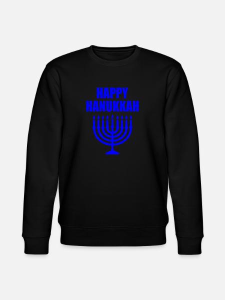 HAPPY HANUKKAH - Stanley/Stella CHANGER Unisex Organic Sweatshirt - black