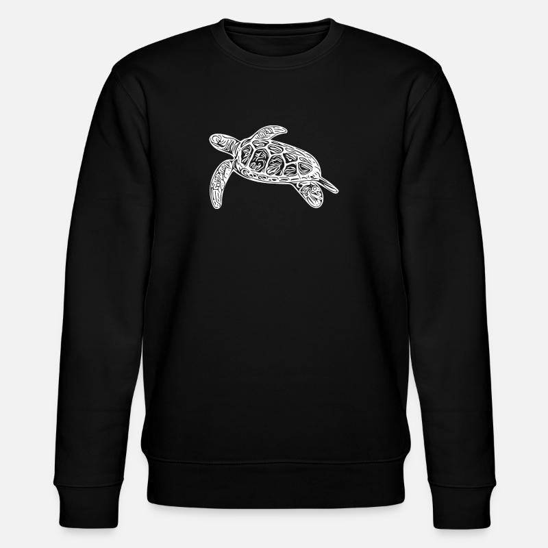 Small floating turtle - Stanley/Stella CHANGER Unisex Organic Sweatshirt - black