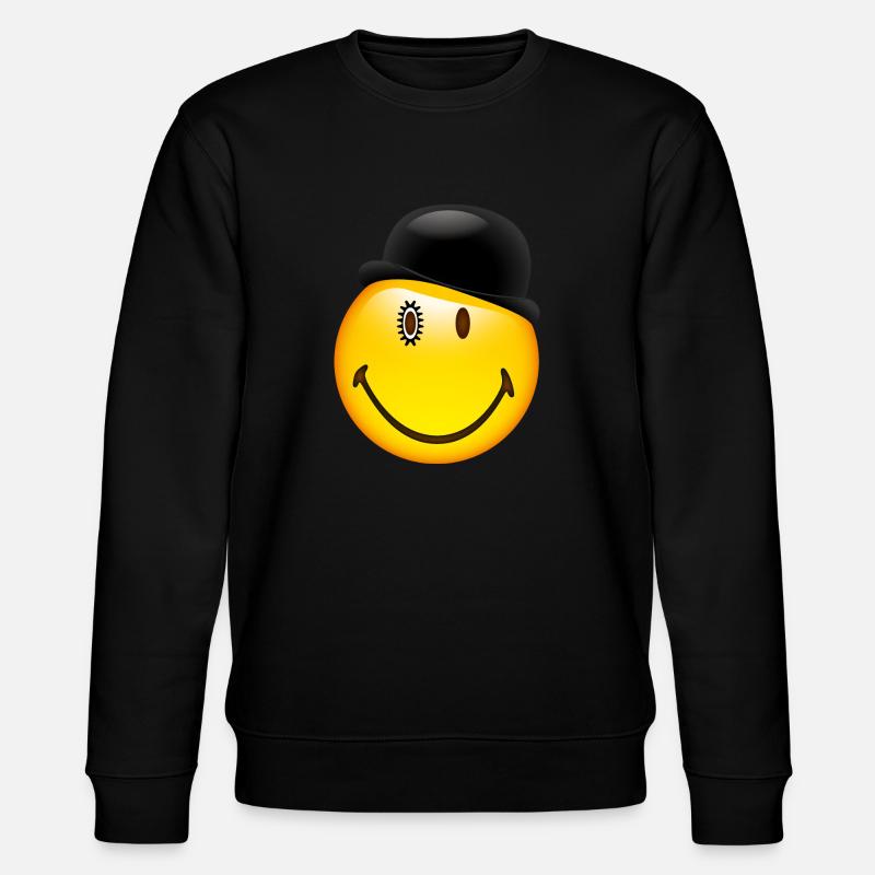 Smiley Glossy Bowler Hat - Stanley/Stella Unisex Bio-Sweatshirt CHANGER  - Schwarz