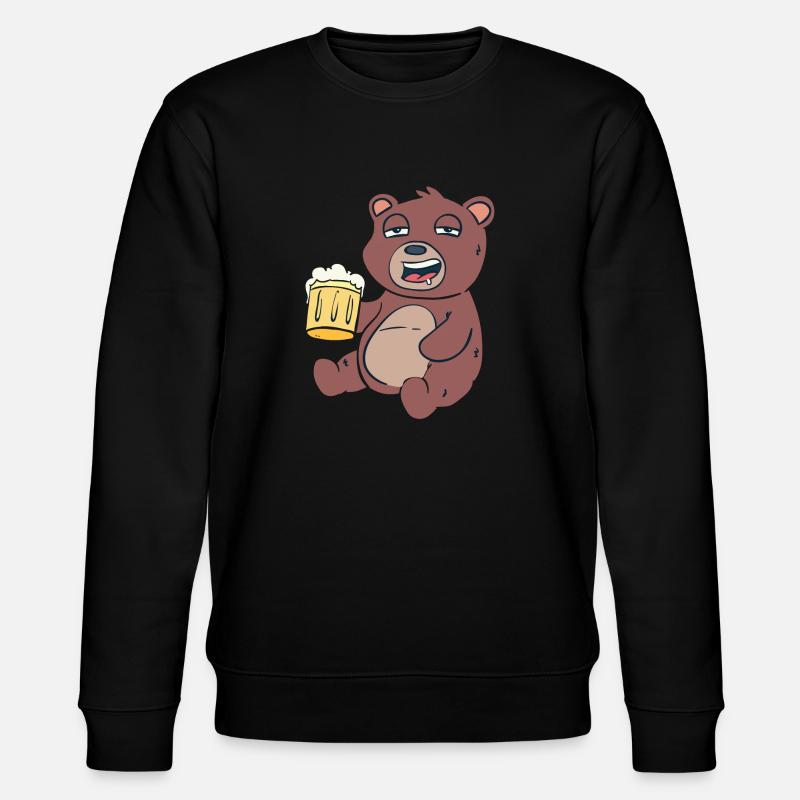 Bär mit Bier - Stanley/Stella Unisex Bio-Sweatshirt CHANGER  - Schwarz