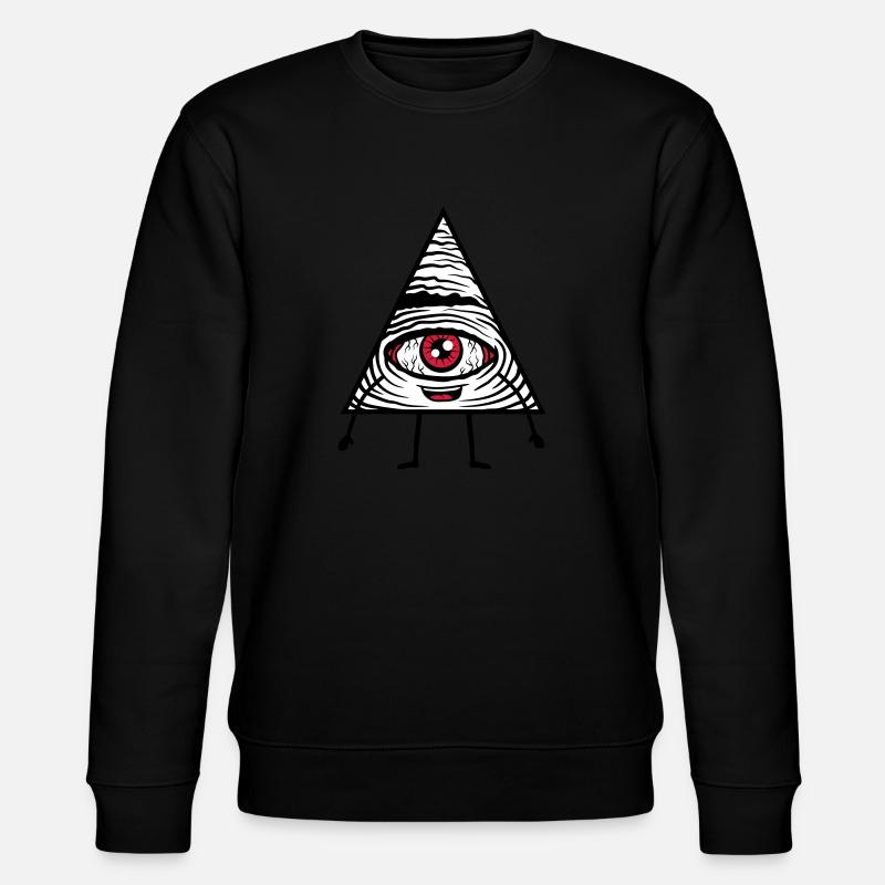 Comic Figur Auge - Stanley/Stella Unisex Bio-Sweatshirt CHANGER  - Schwarz