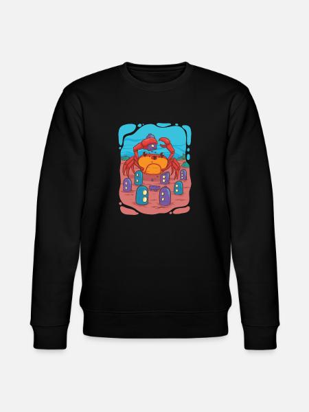 Crab visits underwater city - Stanley/Stella CHANGER Unisex Organic Sweatshirt - black