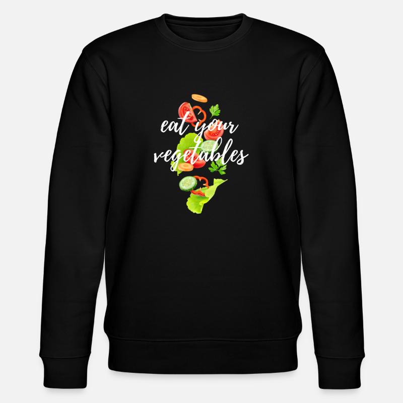 eat your vegetables - Stanley/Stella Unisex Bio-Sweatshirt CHANGER - Schwarz