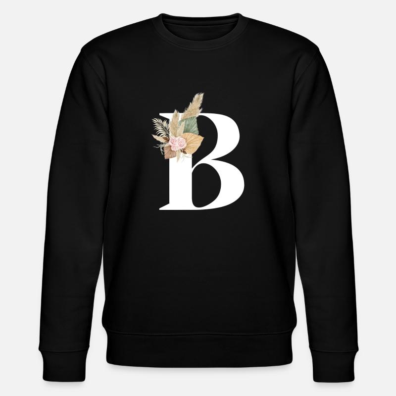 lettre B fleuris - Sweat bio CHANGER Stanley/Stella Unisexe - noir
