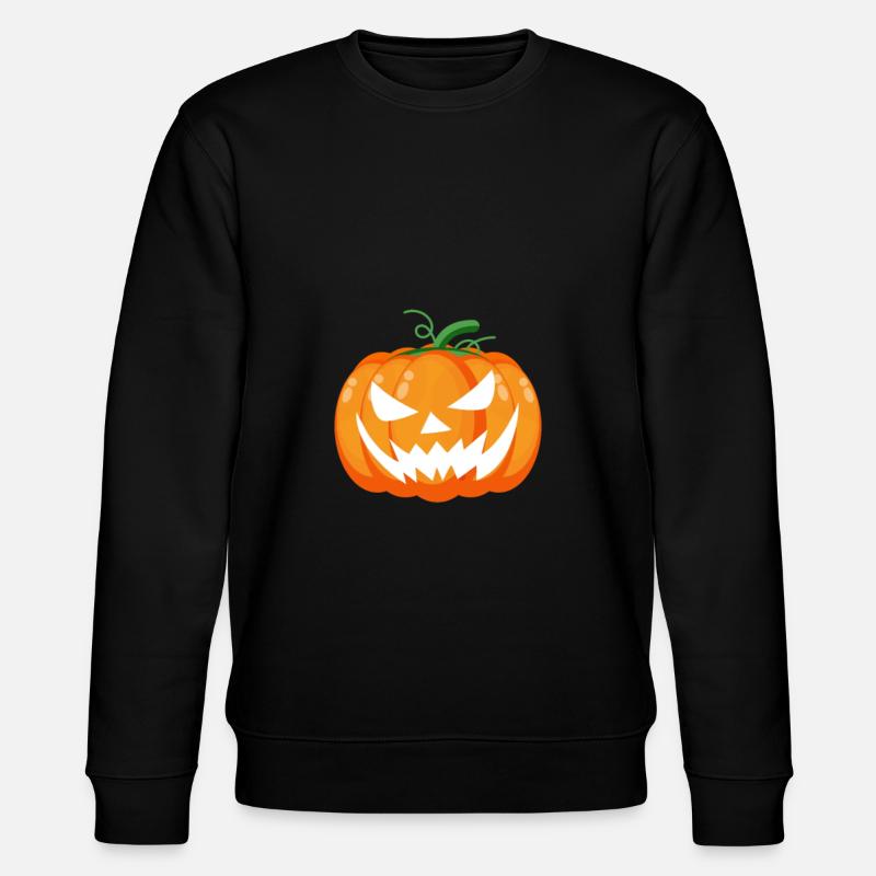 Halloween-Kürbis - Stanley/Stella Unisex Bio-Sweatshirt CHANGER  - Schwarz