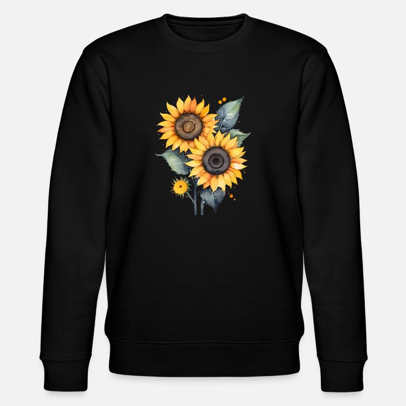 Sonnenblumen - Stanley/Stella Unisex Bio-Sweatshirt CHANGER  - Schwarz