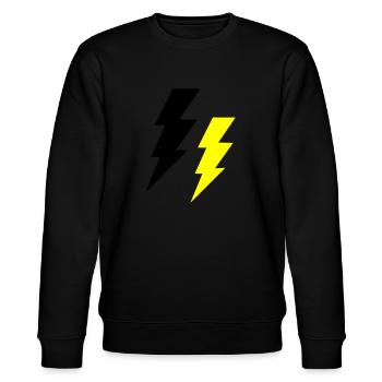 lightning thunder - Stanley/Stella CHANGER Unisex Organic Sweatshirt - black - Front - Nik (191cm) & Marisol (170cm)