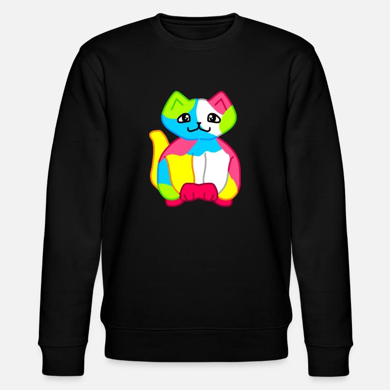 Kritzel Katze - Stanley/Stella Unisex Bio-Sweatshirt CHANGER  - Schwarz