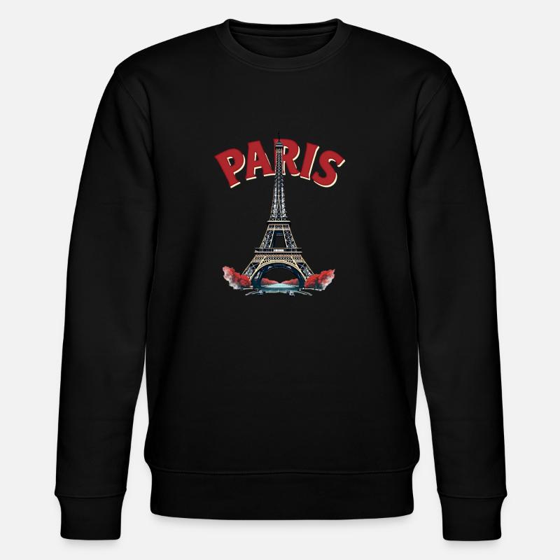 Eiffel Tower, Paris, retro - Stanley/Stella CHANGER Unisex Organic Sweatshirt - black