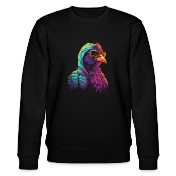 Poulet avec lunettes de soleil Fermier Fermier Coq Coq - Sweat bio CHANGER Stanley/Stella Unisexe - noir - Devant - Nik (191cm) & Marisol (170cm)