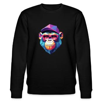 Singe cool en robe ridée - Sweat bio CHANGER Stanley/Stella Unisexe - noir - Devant - Nik (191cm) & Marisol (170cm)