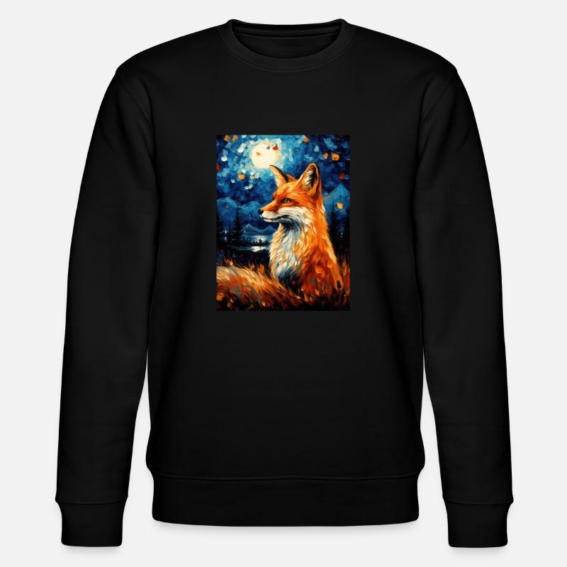 Fox Van Gogh Style - Sweat bio CHANGER Stanley/Stella Unisexe - noir