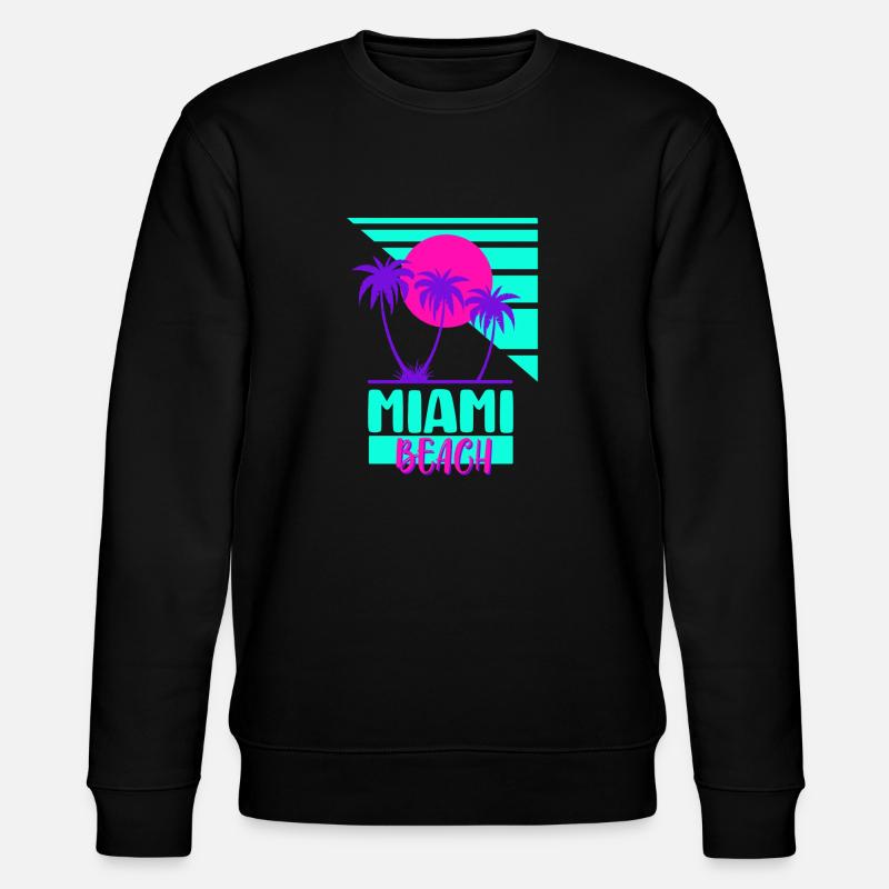 Strand von Miami - Stanley/Stella Unisex Bio-Sweatshirt CHANGER  - Schwarz