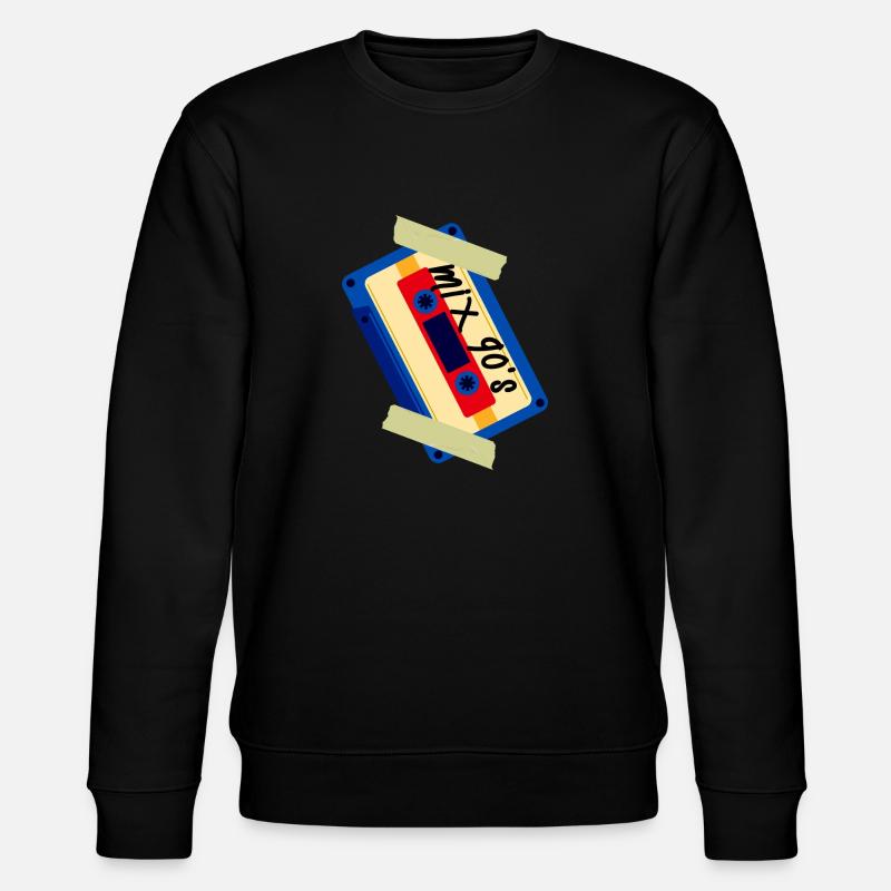 90's Mix Tape Cassette - Stanley/Stella CHANGER Unisex Organic Sweatshirt - black