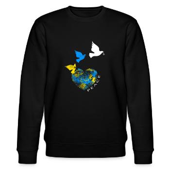 Ukraine - Stanley/Stella Unisex Bio-Sweatshirt CHANGER  - Schwarz - Vorne - Nik (191cm) & Marisol (170cm)