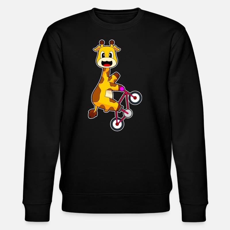 Giraffe Bicycle - Stanley/Stella CHANGER Unisex Organic Sweatshirt - black