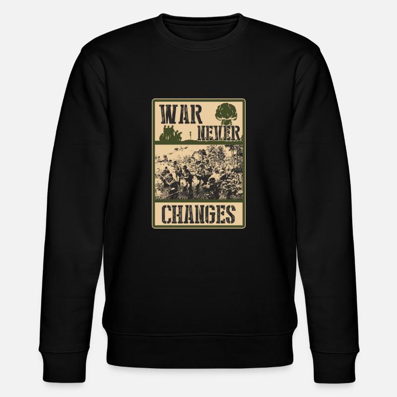 Krieg ändert sich nie - Stanley/Stella Unisex Bio-Sweatshirt CHANGER  - Schwarz