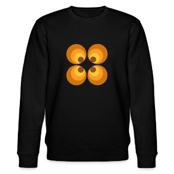 des années 70 motif de fleur - Sweat bio CHANGER Stanley/Stella Unisexe - noir - Devant - Nik (191cm) & Marisol (170cm)