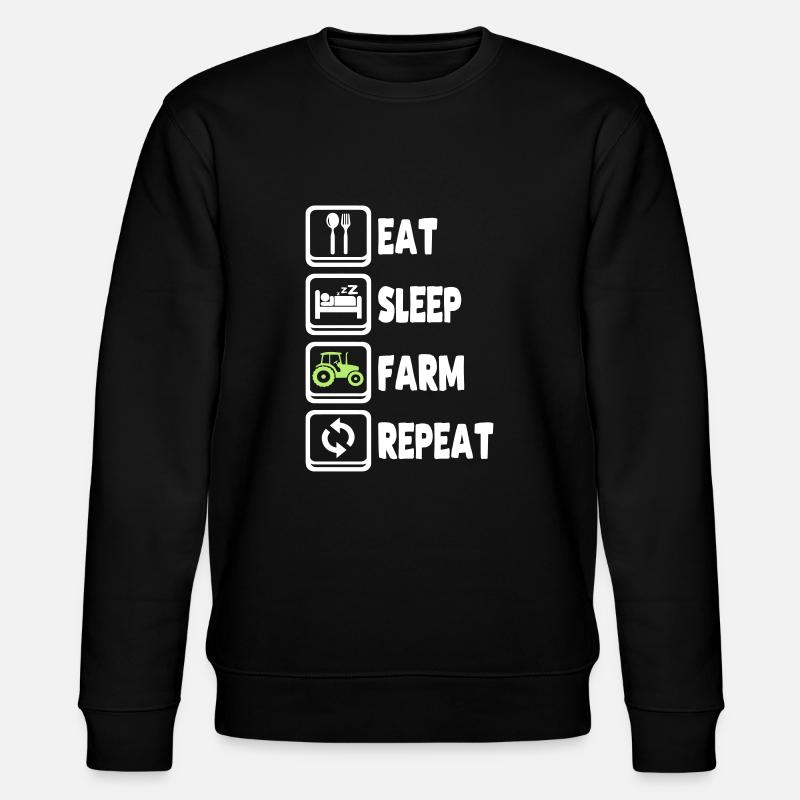 Eat Sleep Farm Repeat - Stanley/Stella Unisex Bio-Sweatshirt CHANGER - Schwarz