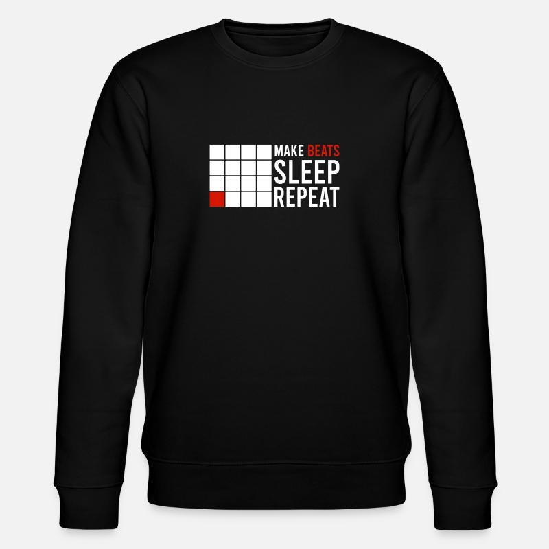 MAKE BEATS SLEEP REPEAT - Stanley/Stella CHANGER Unisex Organic Sweatshirt - black