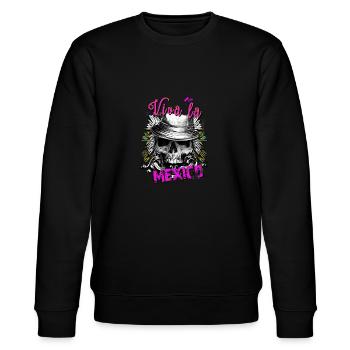 Viva la Mexico, Geschenkidee, Totenkopf - Stanley/Stella Unisex Bio-Sweatshirt CHANGER  - Schwarz - Vorne - Nik (191cm) & Marisol (170cm)