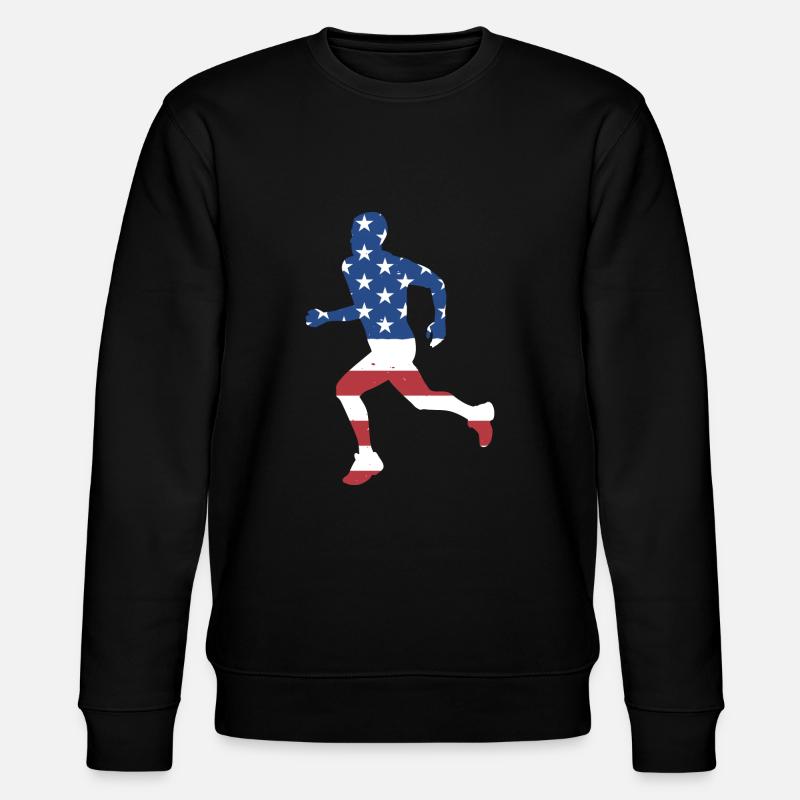 Sport Us Flag Running - Stanley/Stella Unisex Bio-Sweatshirt CHANGER  - Schwarz