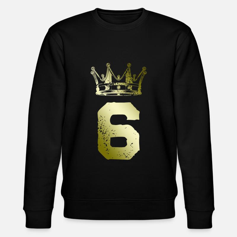 6 Number crown - Stanley/Stella CHANGER Unisex Organic Sweatshirt - black