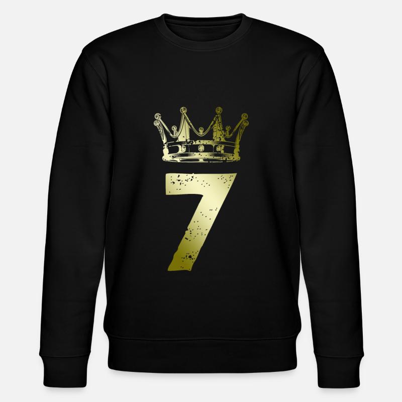 7 Number crown - Stanley/Stella CHANGER Unisex Organic Sweatshirt - black
