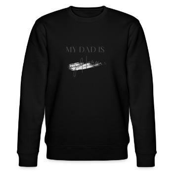 My Dad is my Hero - Stanley/Stella Unisex Bio-Sweatshirt CHANGER  - Schwarz - Vorne - Nik (191cm) & Marisol (170cm)