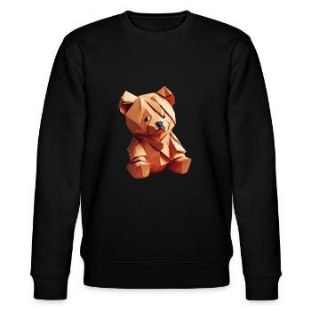 Kunterbunter Origami Teddy V - Stanley/Stella Unisex Bio-Sweatshirt CHANGER  - Schwarz - Vorne - Nik (191cm) & Marisol (170cm)