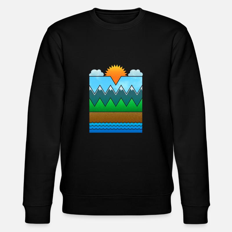 Landschaft (minimal) - Stanley/Stella Unisex Bio-Sweatshirt CHANGER  - Schwarz
