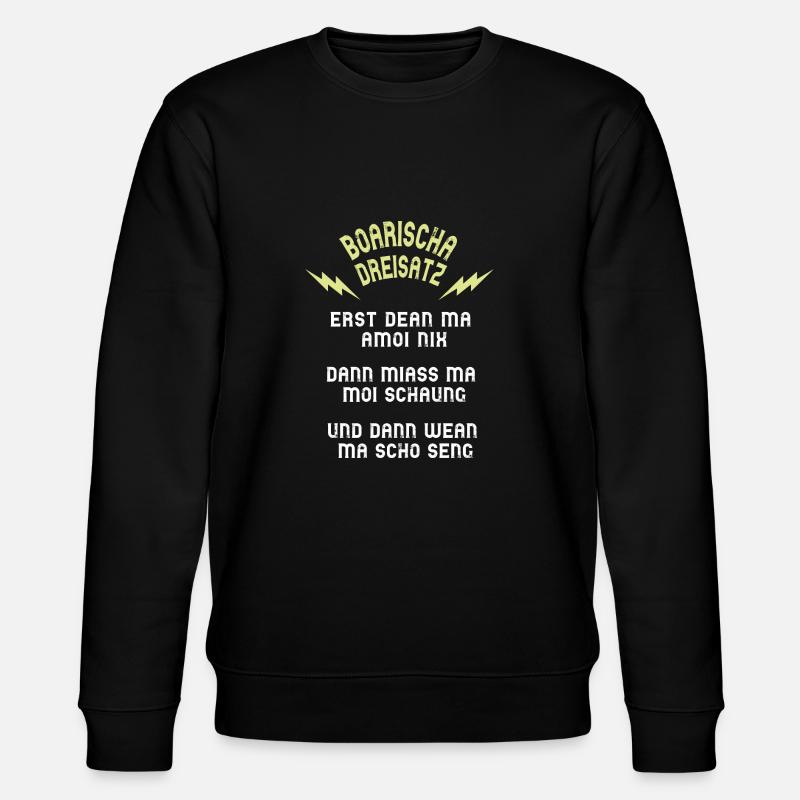 MOTTO: BOARISCHER DREISATZ - Stanley/Stella Unisex Bio-Sweatshirt CHANGER  - Schwarz