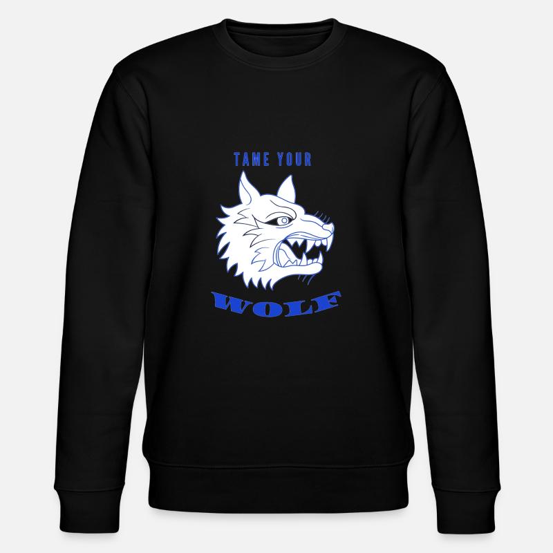 Zähme deinen WOLF - Stanley/Stella Unisex Bio-Sweatshirt CHANGER  - Schwarz