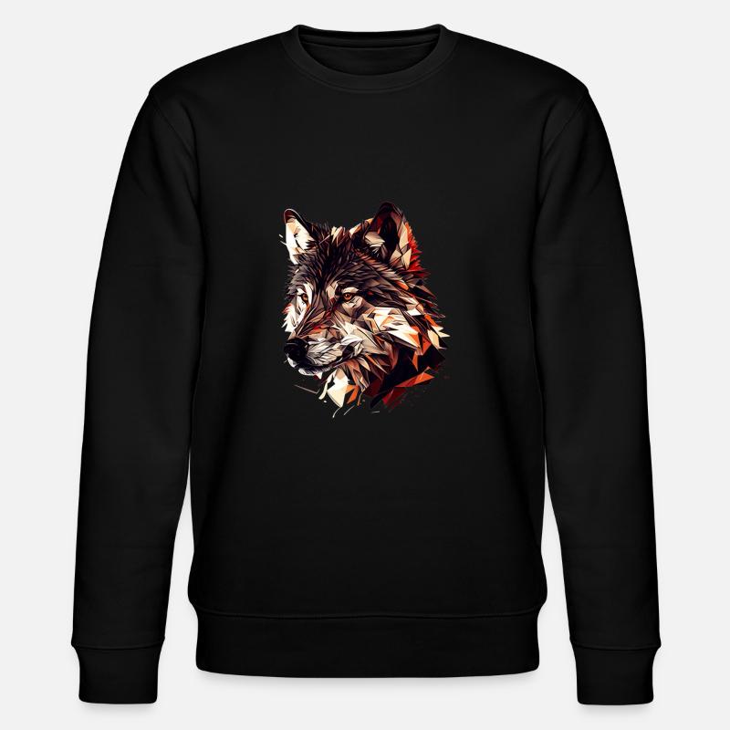 Wolf Art - Stanley/Stella Unisex Bio-Sweatshirt CHANGER  - Schwarz