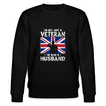I'm Not Just A Veteran I m Also A Husband - Stanley/Stella CHANGER Unisex Organic Sweatshirt - black - Front - Nik (191cm) & Marisol (170cm)